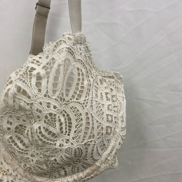 Victoria's Secret Bra Women's 38DD Cream Lace Push Up Without Padding Angels - Picture 5 of 16